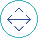 A graphic icon of the arrows pointing in the cardinal directions