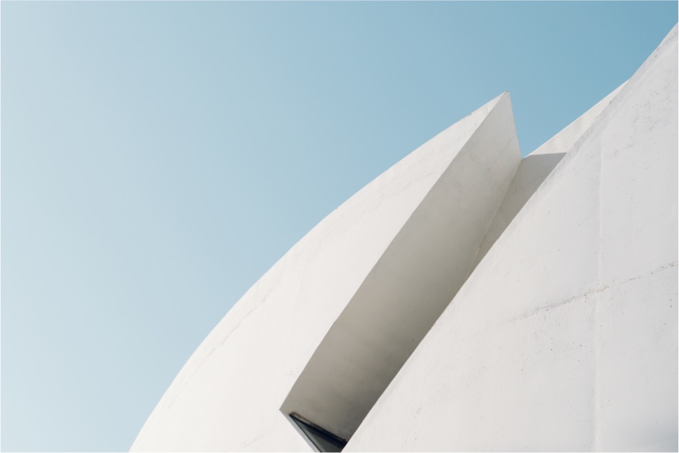 The side of a white dome shaped structure